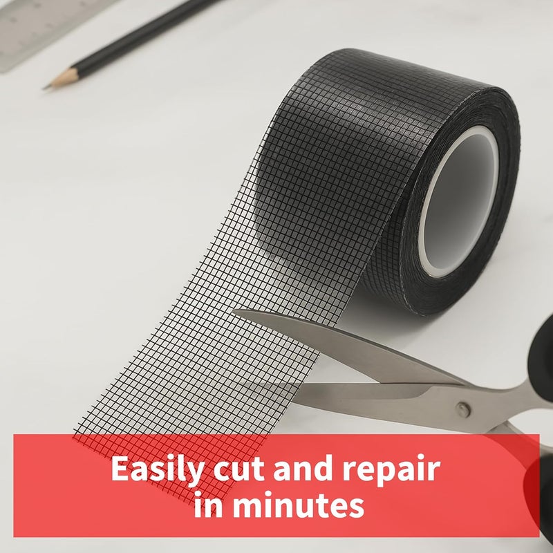 Tapesky Windows Screen Repair Tape, 2 in x 20 FT Strong Adhesive Fiberglass Mesh Patch Tape, Waterproof Screen Rrepair Kit for Windows or Doors - Image 3